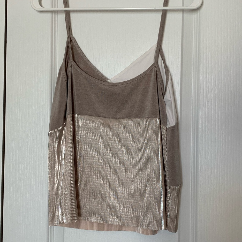 Zara Tank Top, Gold/Wht, Medium - Picture 2 of 3